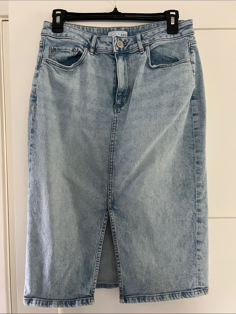 LOFT Light Blue Straight Leg Denim Skirt